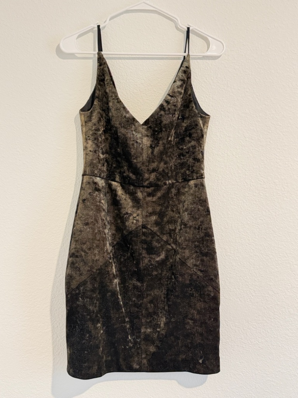 Black Halo Gun Metal Velvet Mini Dress $498 size 6